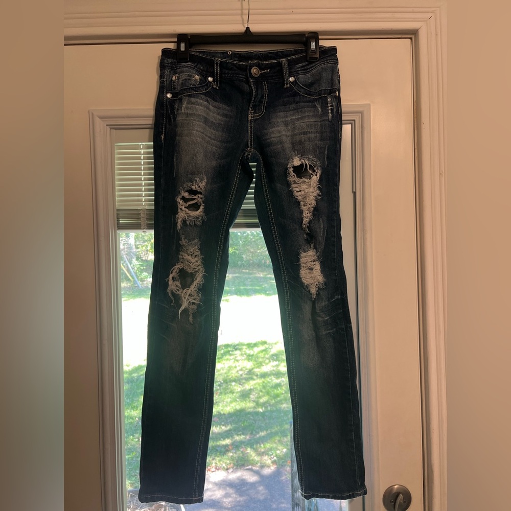 Distressed/bling jeans